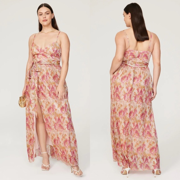 Dress the Population Dresses & Skirts - Dress the Population Chrissy Gown - Pink Floral Metallic - XXL (NWT)